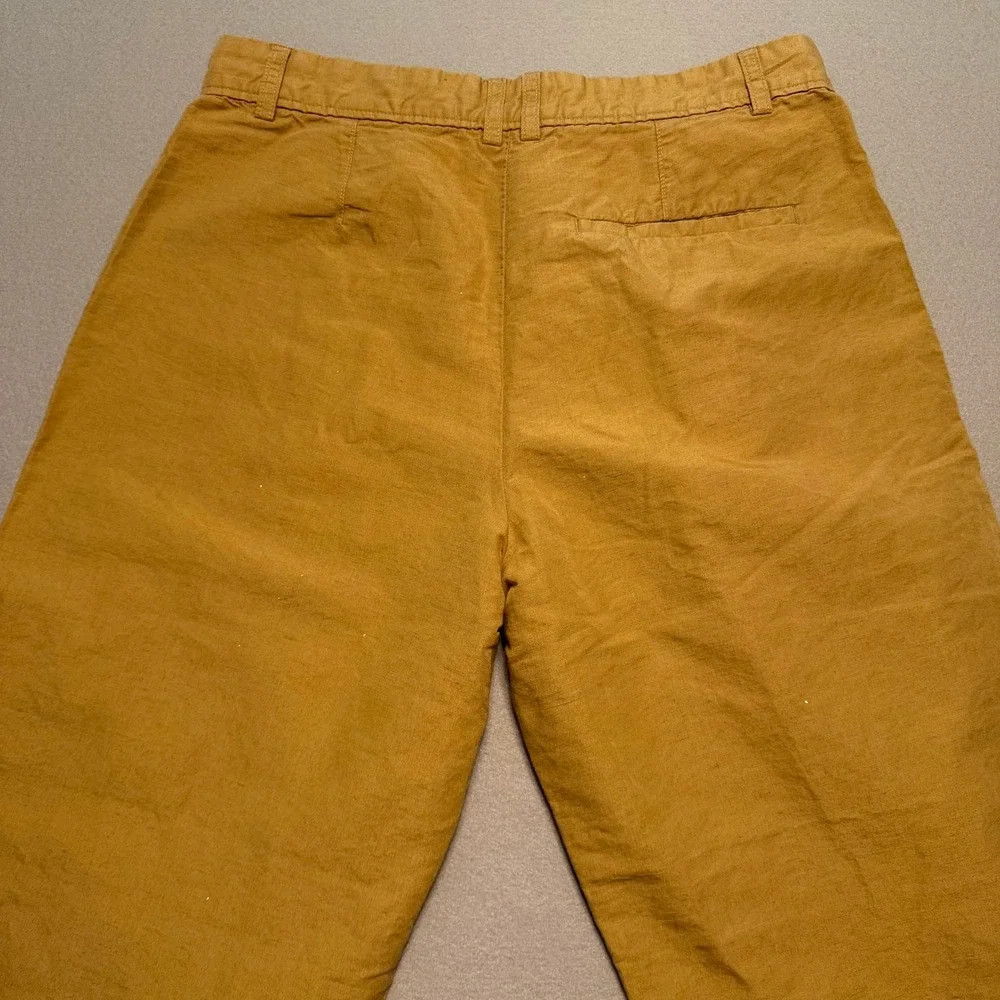 COS Pleated High Waist Wide Leg Trousers Mustard Yellow Women Size 6